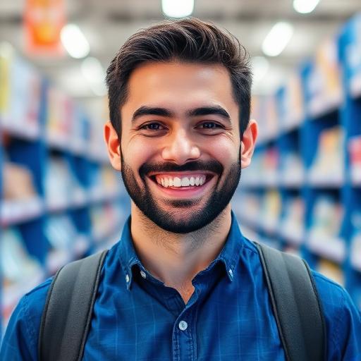 Retrato sorridente de colaborador da equipe de logística
